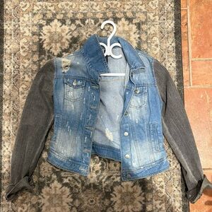 Stylish Denim and Gray Jacket